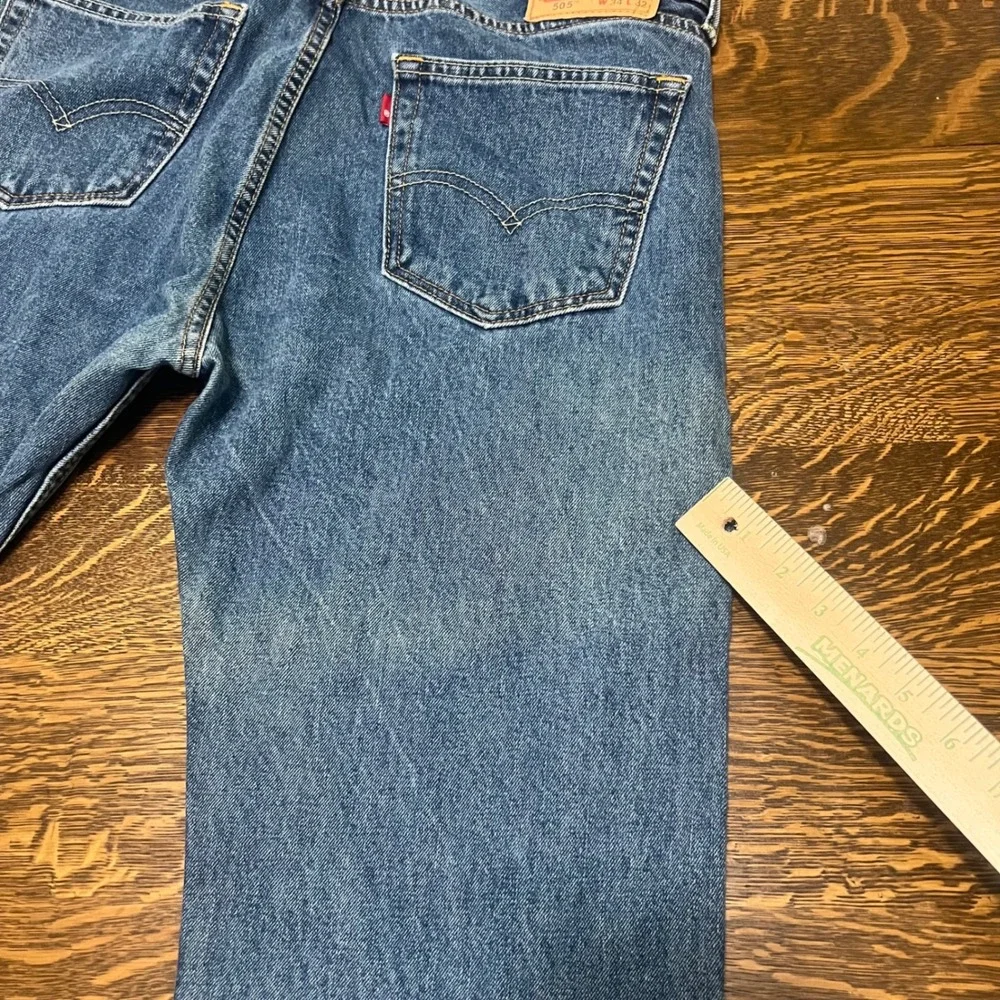 Levi's 505 Regular Fit Jeans Mens 34x32 Blue Denim Straight Leg 00505-4891